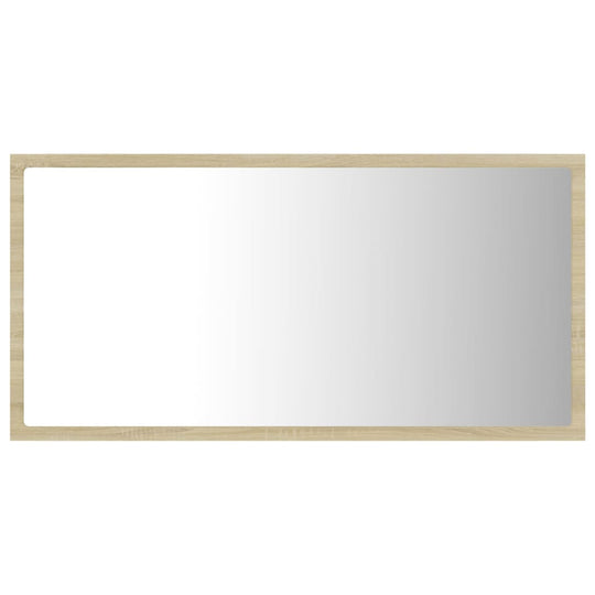 LED Bathroom Mirror Sonoma Oak 80x8.5x37 cm Acrylic