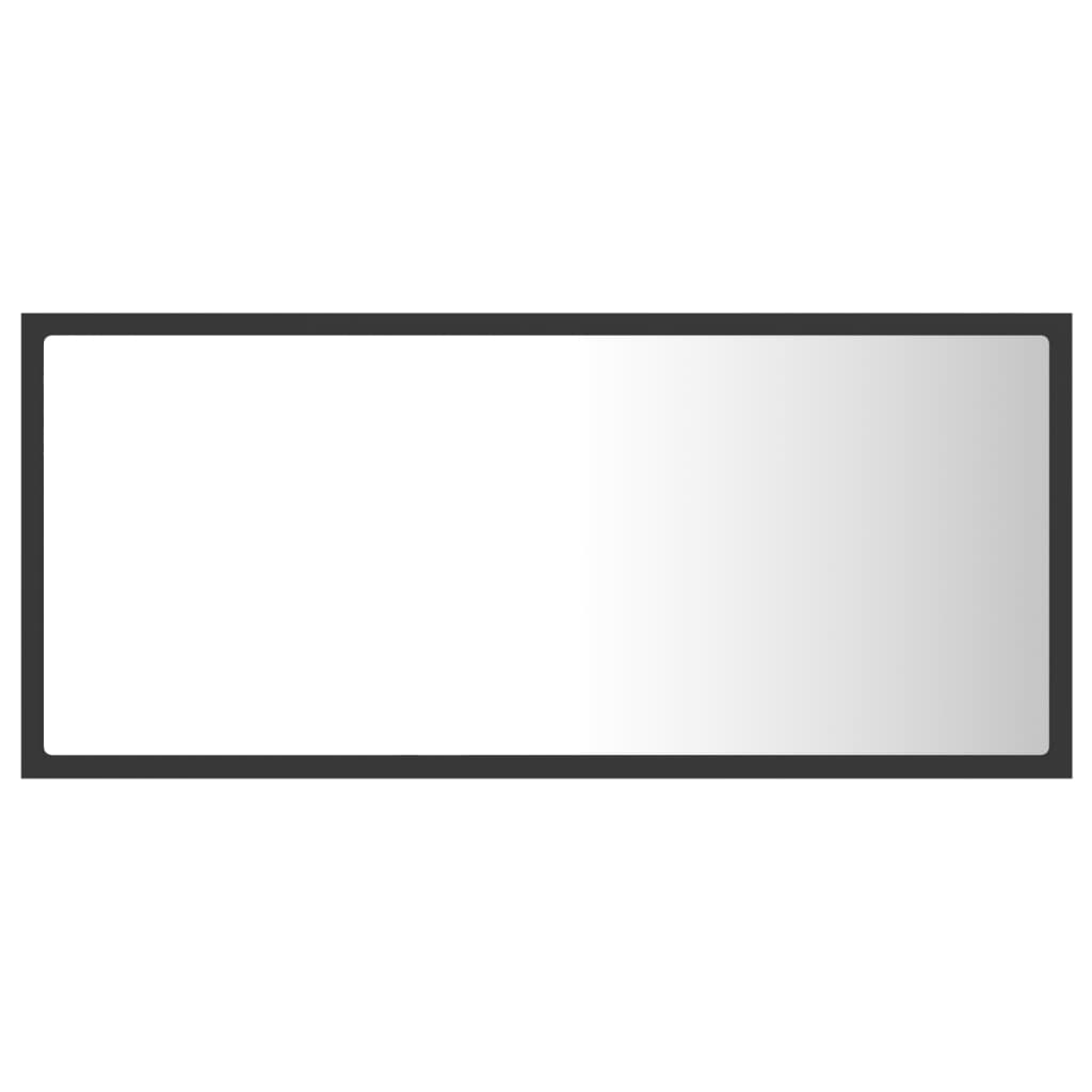 LED Bathroom Mirror Grey 90x8.5x37 cm Acrylic