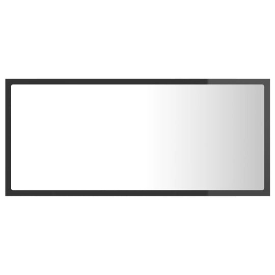 LED Bathroom Mirror High Gloss Grey 90x8.5x37 cm Acrylic