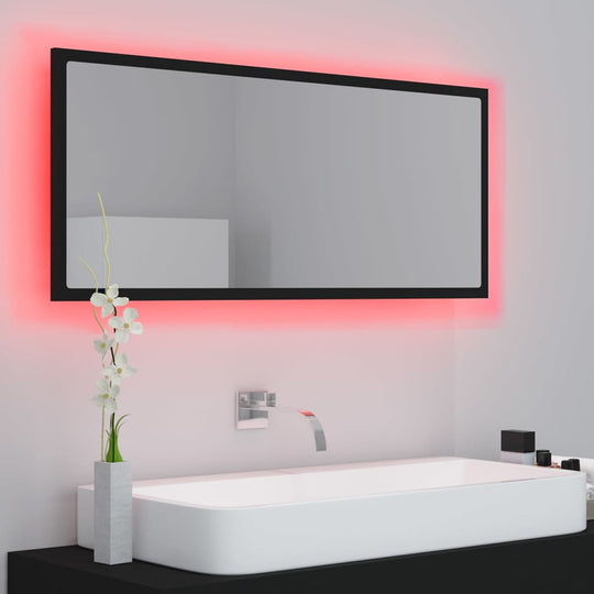 LED Bathroom Mirror Black 100x8.5x37 cm Acrylic