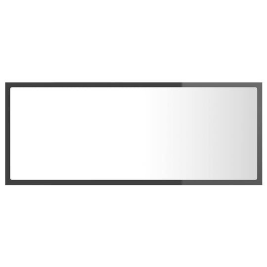 LED Bathroom Mirror High Gloss Grey 100x8.5x37 cm Acrylic