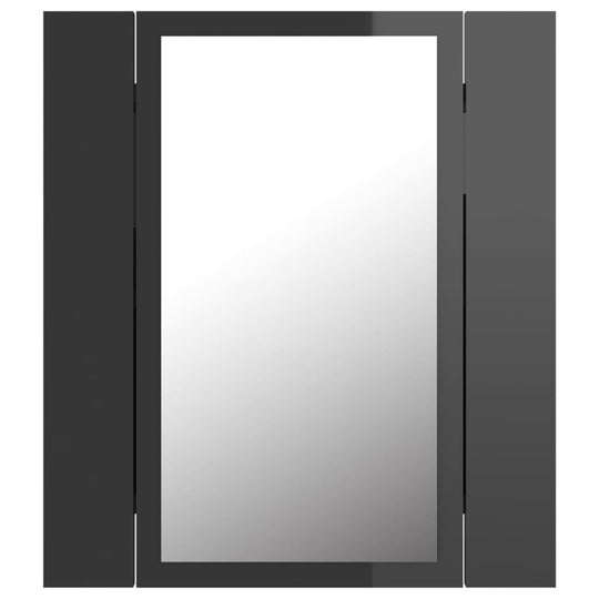 LED Bathroom Mirror Cabinet High Gloss Grey 40x12x45 cm Acrylic