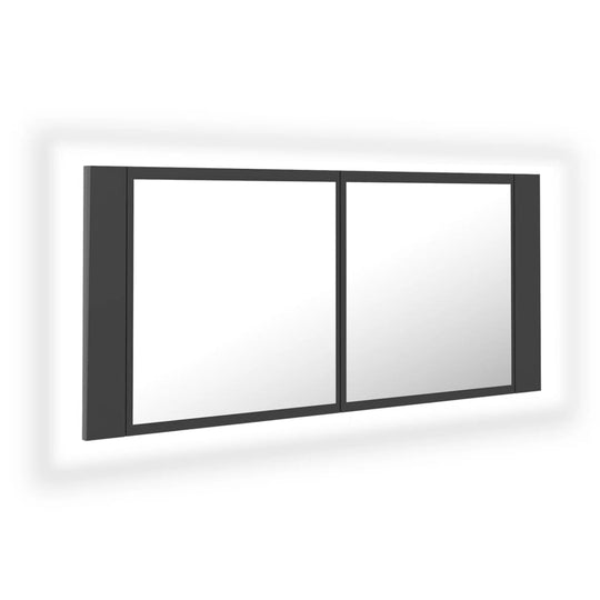 LED Bathroom Mirror Cabinet Grey 100x12x45 cm Acrylic