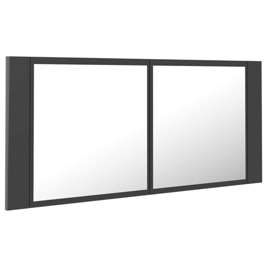 LED Bathroom Mirror Cabinet Grey 100x12x45 cm Acrylic