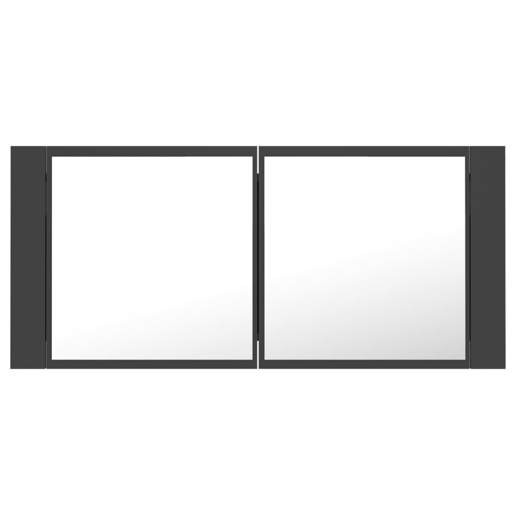 LED Bathroom Mirror Cabinet Grey 100x12x45 cm Acrylic