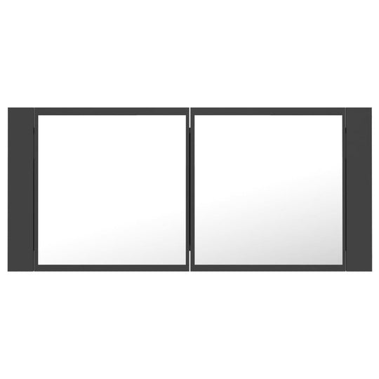 LED Bathroom Mirror Cabinet Grey 100x12x45 cm Acrylic