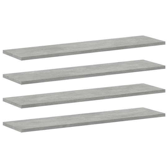 Bookshelf Boards 4 pcs Concrete Grey 80x20x1.5 cm Engineered Wood