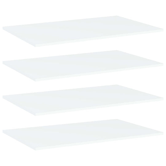 Bookshelf Boards 4 pcs White 80x50x1.5 cm Engineered Wood