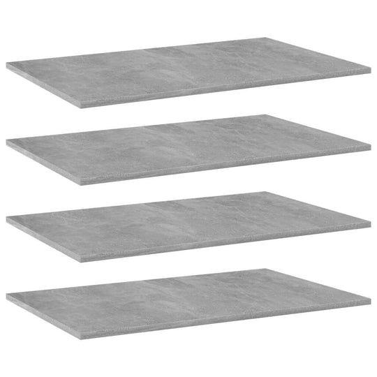 Bookshelf Boards 4 pcs Concrete Grey 80x50x1.5 cm Engineered Wood