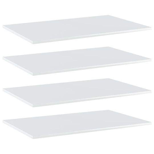 Bookshelf Boards 4 pcs High Gloss White 80x50x1.5 cm Engineered Wood