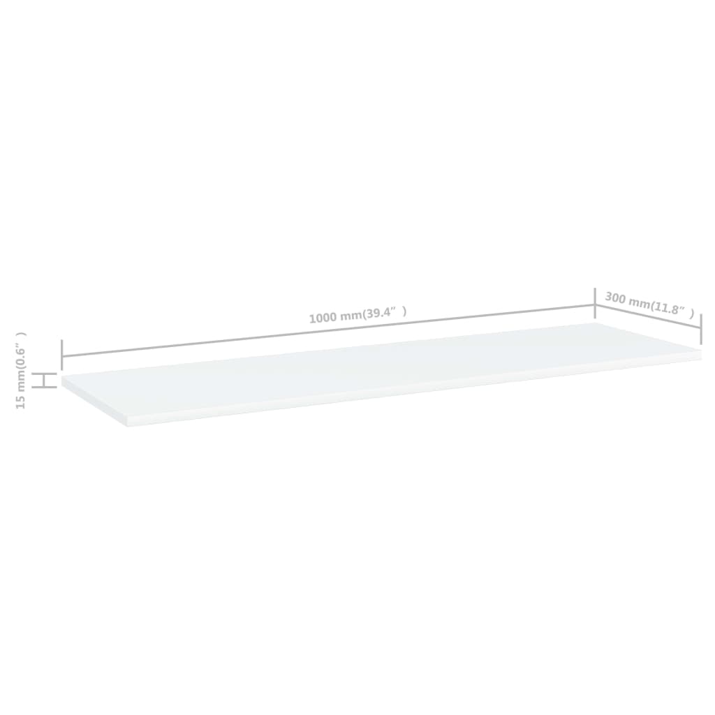 Bookshelf Boards 8 pcs White 100x30x1.5 cm Engineered Wood