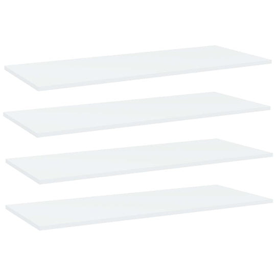 Bookshelf Boards 4 pcs White 100x40x1.5 cm Engineered Wood