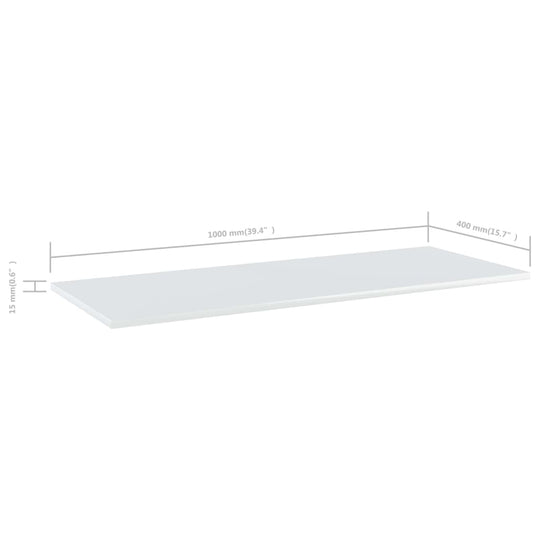 Bookshelf Boards 4 pcs High Gloss White 100x40x1.5 cm Engineered Wood