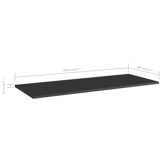 Bookshelf Boards 4 pcs High Gloss Black 100x40x1.5 cm Engineered Wood