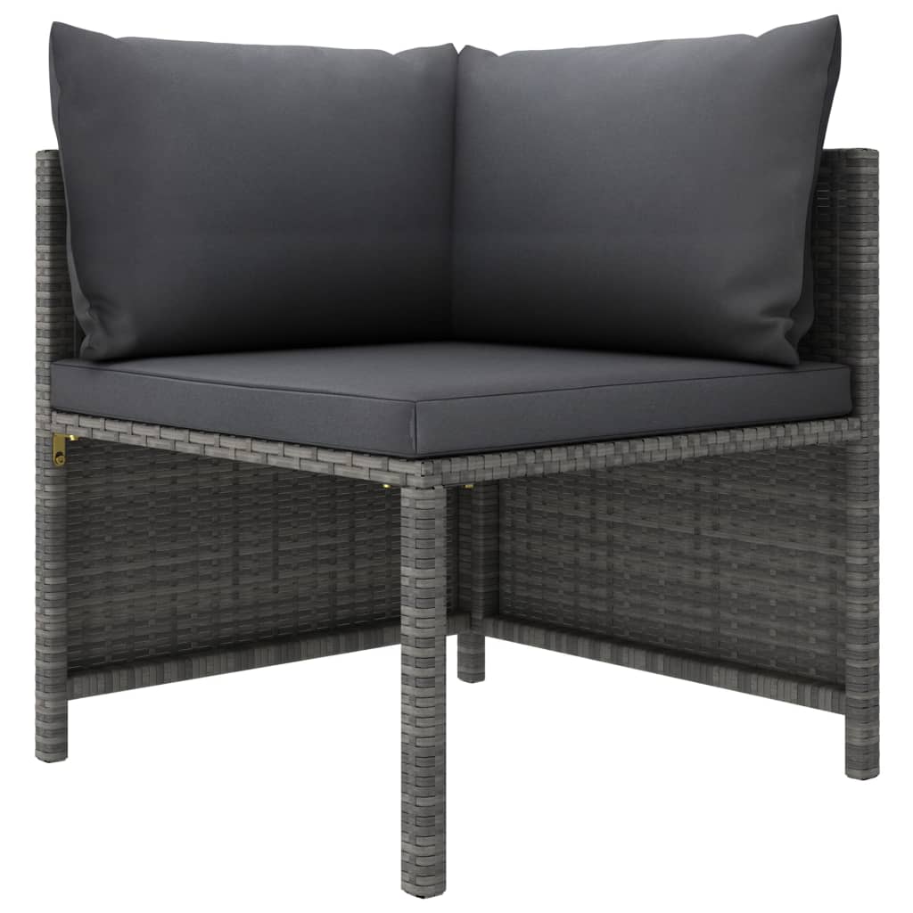 10 Piece Garden Lounge Set with Cushions Poly Rattan Grey