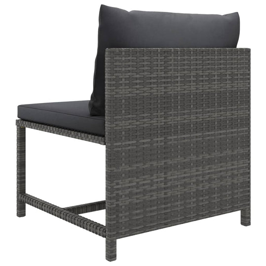 10 Piece Garden Lounge Set with Cushions Poly Rattan Grey