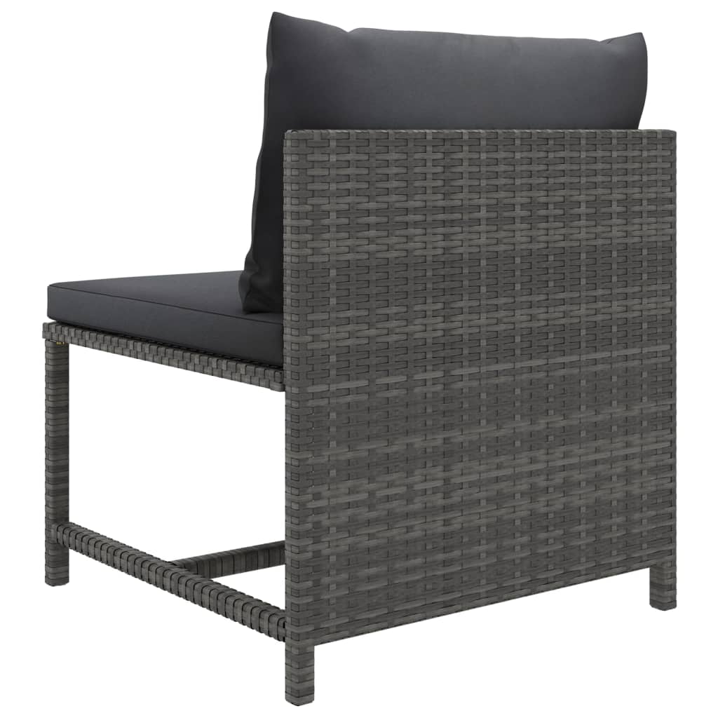 11 Piece Garden Lounge Set with Cushions Poly Rattan Grey