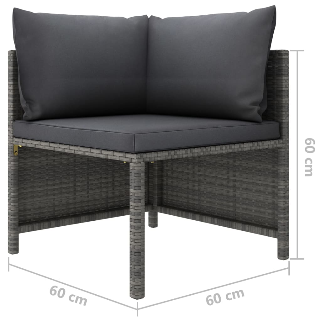 12 Piece Garden Lounge Set with Cushions Poly Rattan Grey