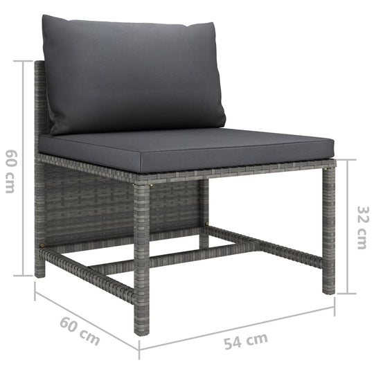 12 Piece Garden Lounge Set with Cushions Poly Rattan Grey