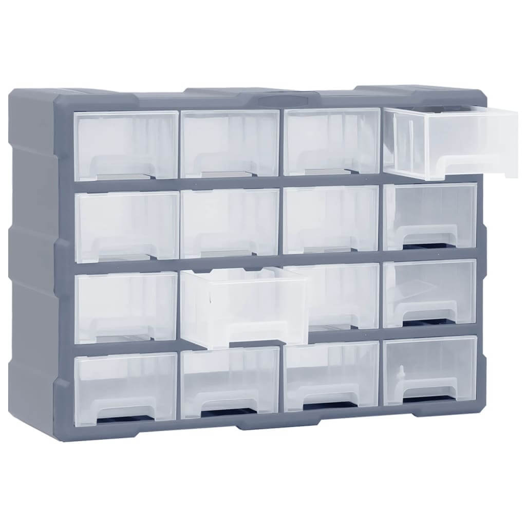 Affordable quality multi-drawer organiser with 16 middle drawers for versatile storage use in crafting, tools, and accessories, 52x16x37 cm.