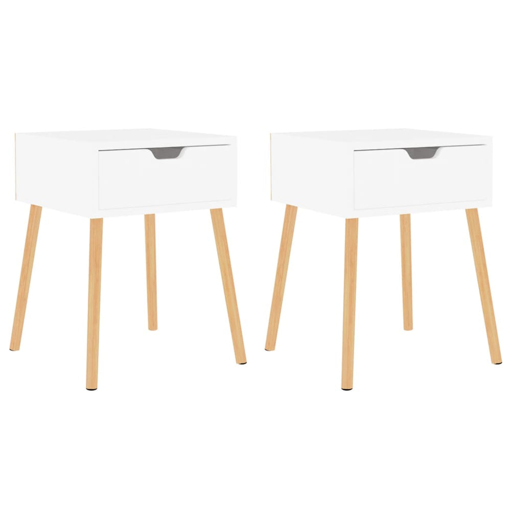 Bedside Cabinets 2 pcs White 40x40x56 cm Engineered Wood