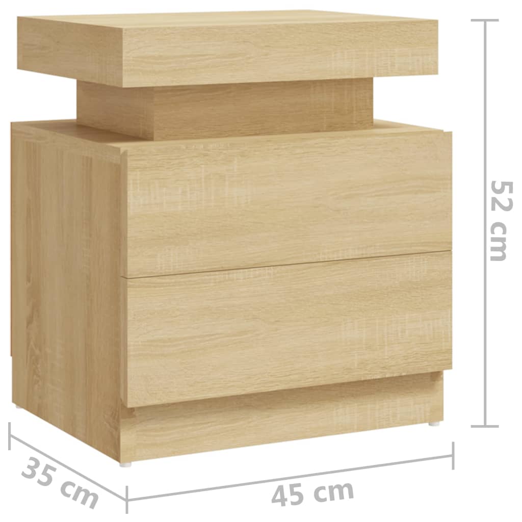 Bedside Cabinet Sonoma Oak 45x35x52 cm Engineered Wood