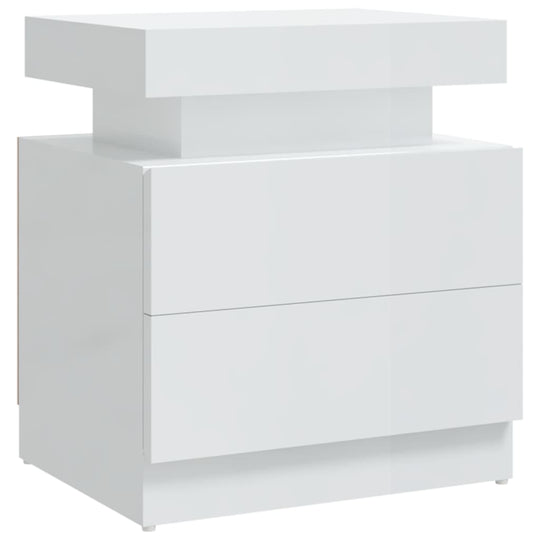 Bedside Cabinet High Gloss White 45x35x52 cm Engineered Wood