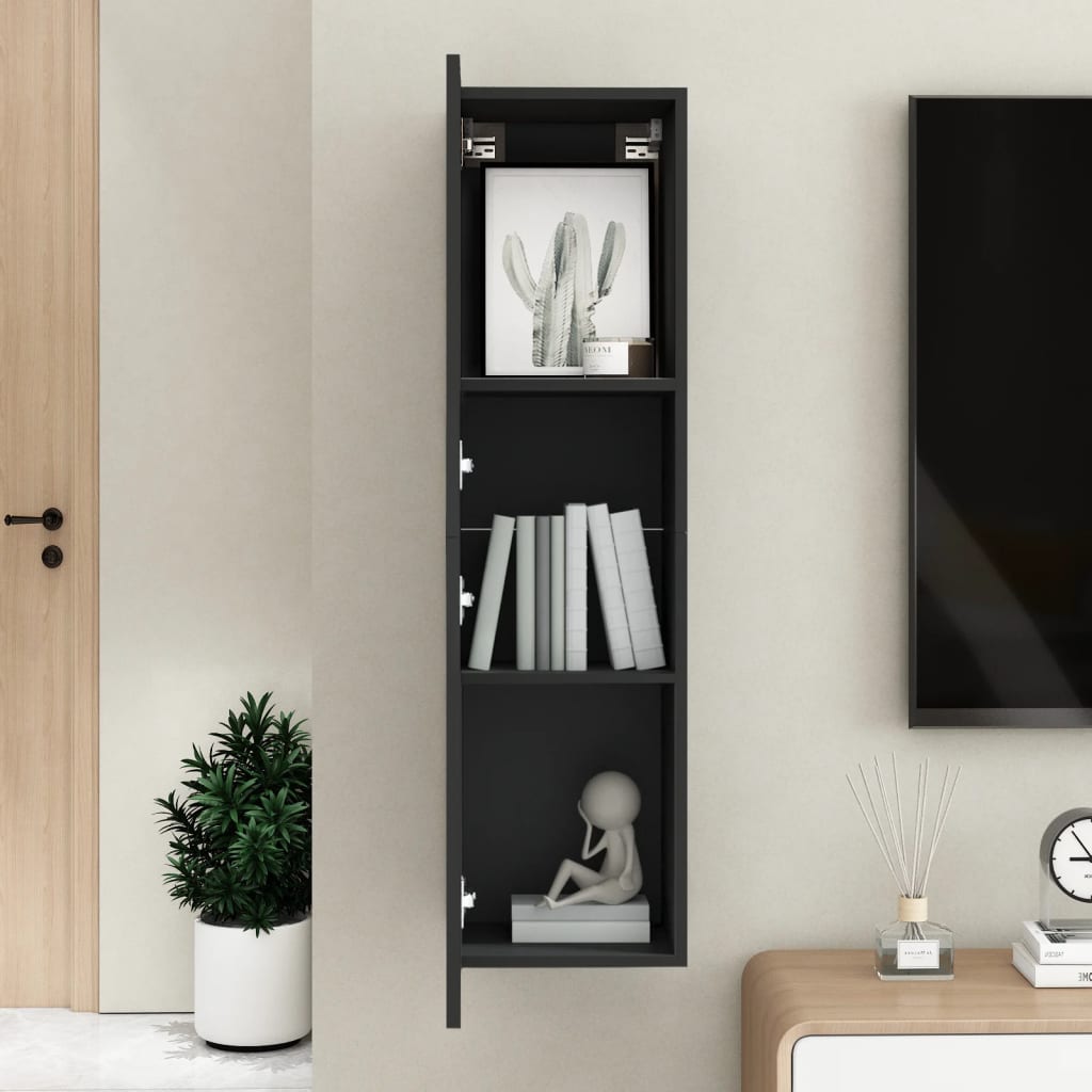 TV Cabinet Black 30.5x30x110 cm Engineered Wood