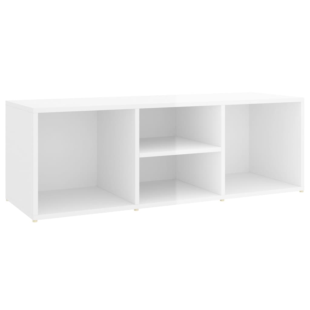 Shoe Storage Bench High Gloss White 105x35x35 cm Engineered Wood