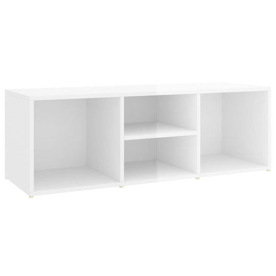 Shoe Storage Bench High Gloss White 105x35x35 cm Engineered Wood