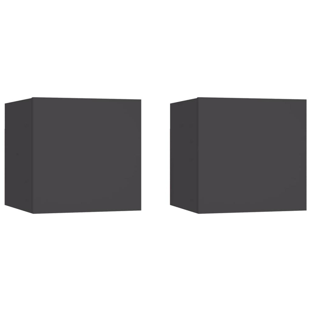 Wall Mounted TV Cabinets 2 pcs Grey 30.5x30x30 cm