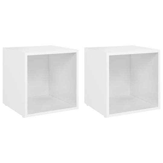 TV Cabinets 2 pcs White 37x35x37 cm Engineered Wood