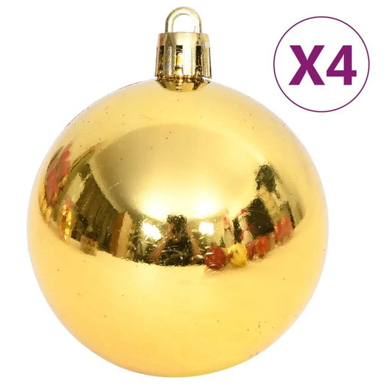 Gold shatterproof Christmas bauble from affordable 108 piece set, offering quality decoration in a pack of four.