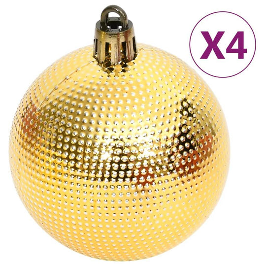 Gold textured Christmas bauble from 108 piece set including four shatterproof ornaments for quality, affordable holiday decor.