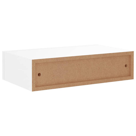 Wall-mounted Drawer Shelf White 40x23.5x10cm MDF