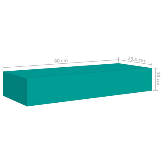 Wall-mounted Drawer Shelf Blue 60x23.5x10cm MDF