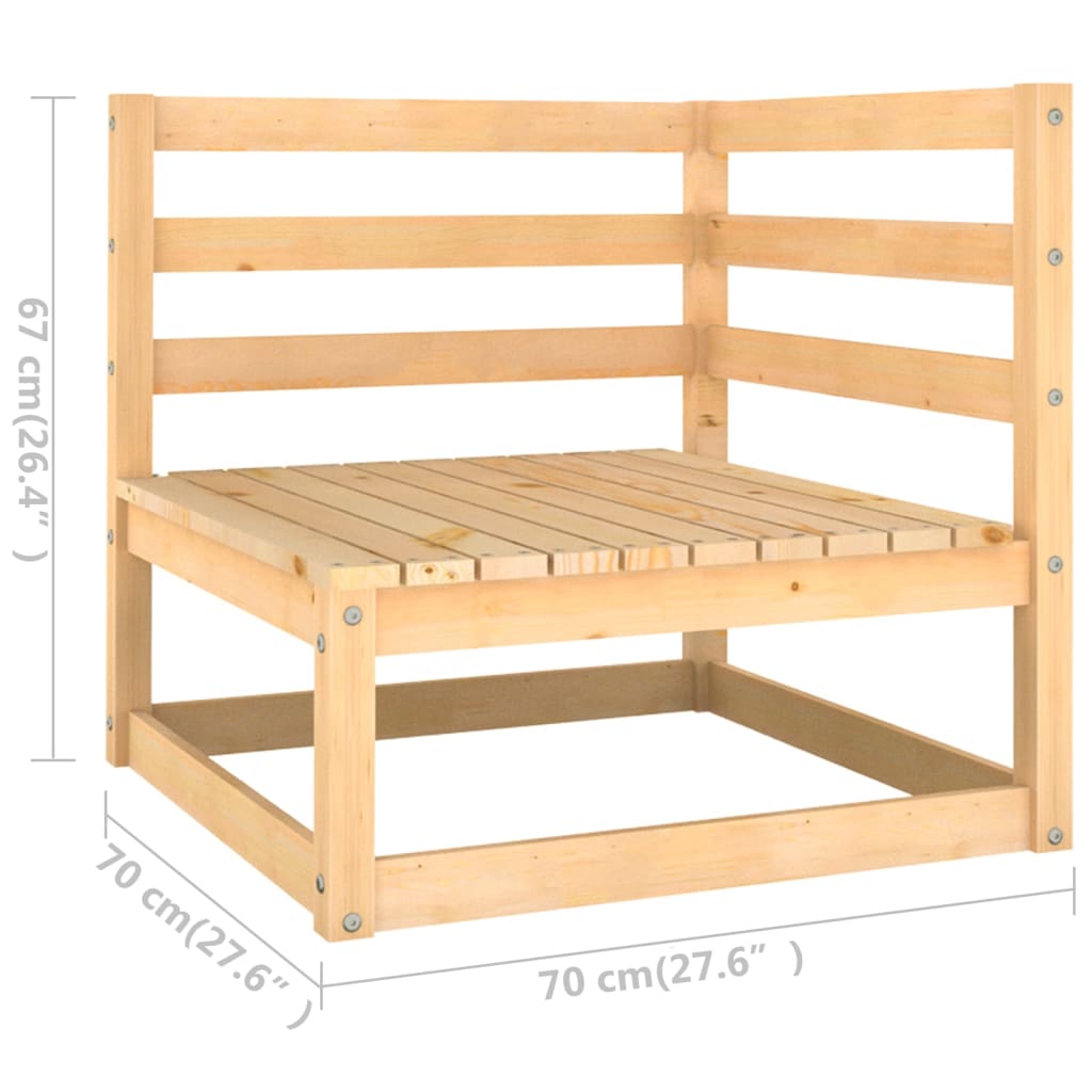 10 Piece Garden Lounge Set Solid Pinewood