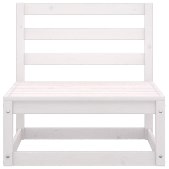 10 Piece Garden Lounge Set White Solid Pinewood