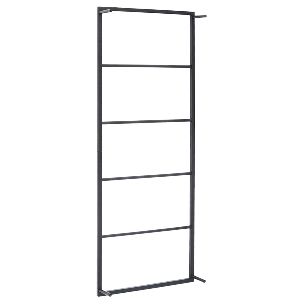 Black steel towel rack 45x10x115 cm for bathroom, affordable and quality DIY storage solution, adds luxe touch.