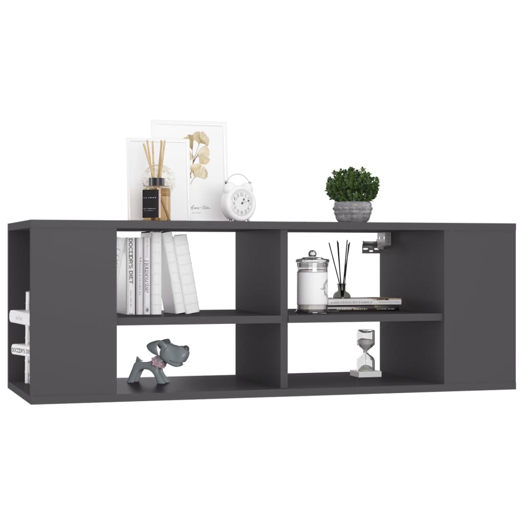 Wall-Mounted TV Cabinet Grey 102x35x35 cm Engineered Wood