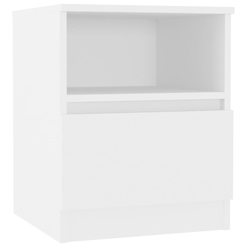 Bed Cabinets 2 pcs White 40x40x50 cm Engineered Wood