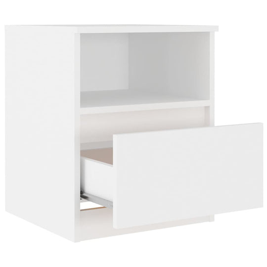 Bed Cabinets 2 pcs White 40x40x50 cm Engineered Wood