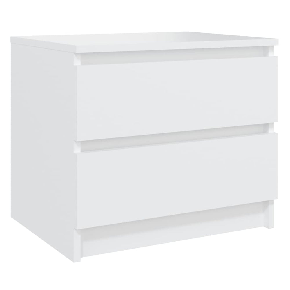 Bed Cabinet White 50x39x43.5 cm Engineered Wood