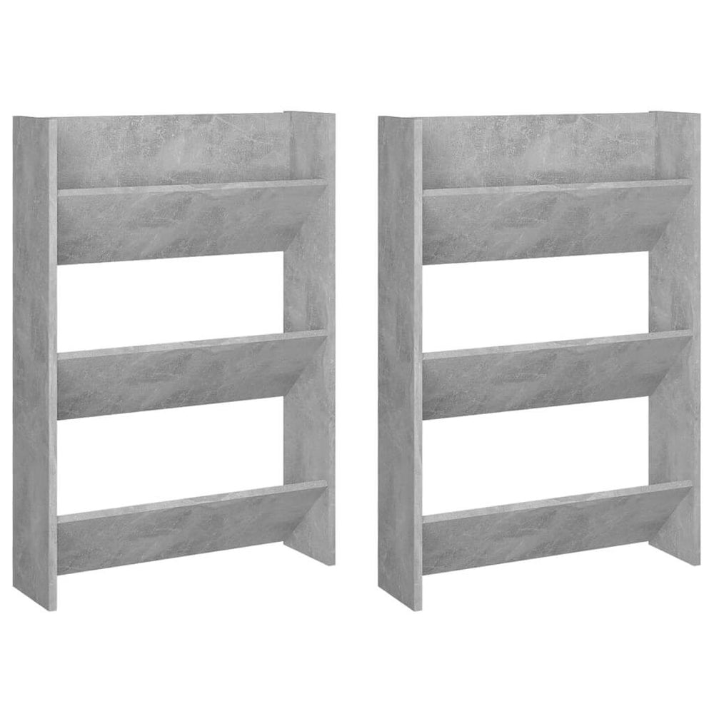 Modern concrete grey wall shoe cabinets with 3 tipping shelves for organized storage. Affordable, budget-friendly quality.