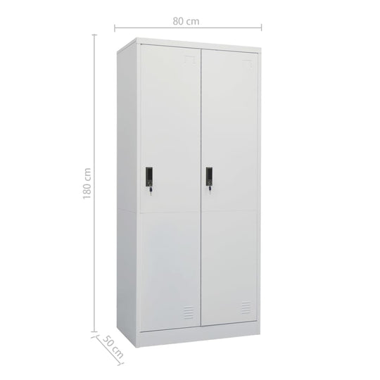 Wardrobe Light Grey 80x50x180 cm Steel