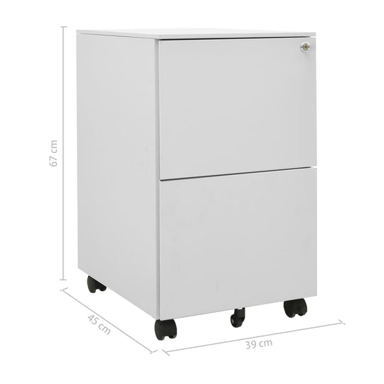 Mobile File Cabinet Light Grey 39x45x67 cm Steel