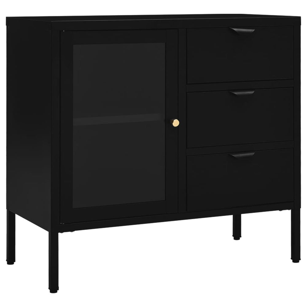 Sideboard 75X35X70 Cm Steel And Tempered Glass