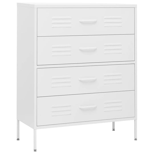 Chest of Drawers White 80x35x101.5 cm Steel