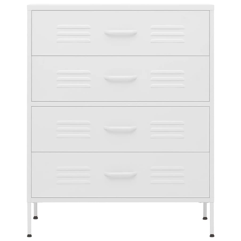 Chest of Drawers White 80x35x101.5 cm Steel