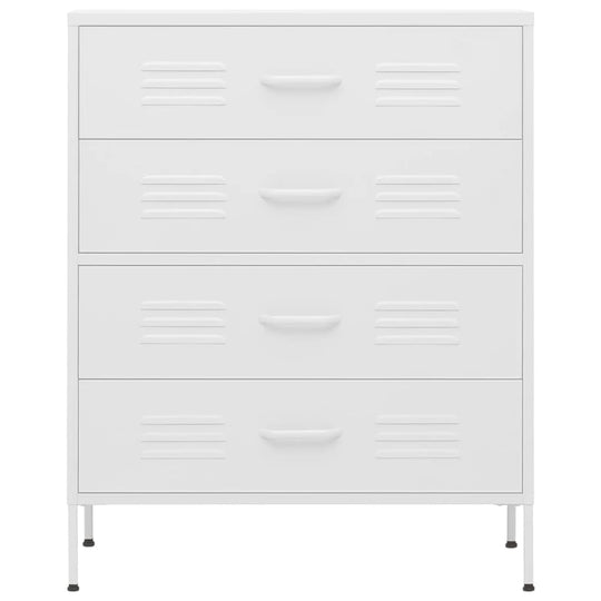 Chest of Drawers White 80x35x101.5 cm Steel